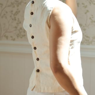 Womens Rear Button No Sleave Top