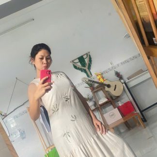 Summer dress with embroidery